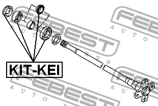 Suzuki Swift ремкоплект подшипника задней полуоси(ПШК+втулка+сальник) KIT-KEI FEBEST