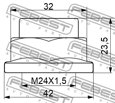 Nissan XTrail, Qashqai, Koleos гайка передней ступицы 0298-NHUB01 FEBEST