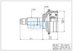 Mazda 626 92-97, 6 GG 02- ШРус наружный 23x56x28 с АБС MA018A44 HDK