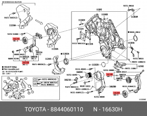Toyota LC200 1VDFTV 4500CC ролик обводной приводного ремня верхний 88440-60110 TOYOTA