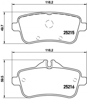 MB GL350 колодки задние дисковые P50099 BREMBO