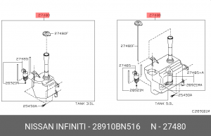Nissan Almera N16 02- бачок стеклоомывателя 28910-BN516 NISSAN INFINITI