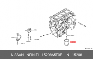 Nissan 1.6-3.5l/Mazda 1.4-1.6l/Almerra n16/Subaru -12 Фильтр маслянный 1520865F0E NISSAN INFINITI