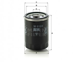 Nissan бензин фильтр маслянный 1.0-1.4  Micra, Note    CR, CG W6104 MANN FILTER