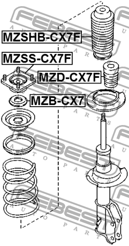 Mazda CX7 пыльник переднего амортизатора MZSHBCX7F FEBEST