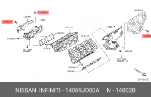 Nissan 2.5 болт теплового экрана вып коллектора 14069-JD00A NISSAN INFINITI