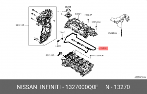 NISSAN Qashqai 1.2TCE (H5F) 13- прокладка клапанной крышки 13270-00Q0F NISSAN INFINITI