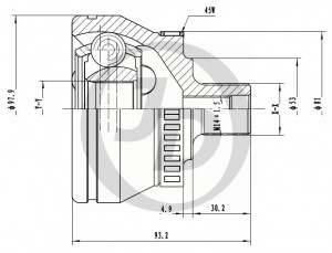 ШРУС внешний ABS JCT0215A JUST DRIVE