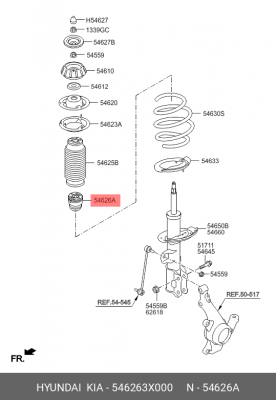 Hyundai Solaris/Rio 12- отбойник амортизатора перед 54626-3X000 HYUNDAI KIA