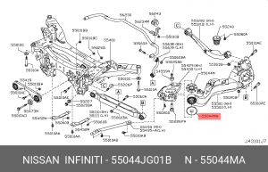 Nissan Шайба сайлентблока рычага продольного 55044-JG01B NISSAN INFINITI
