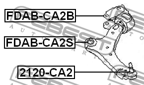 Ford Mondeo Сайлентблок переднего рычага перед. FDAB-CA2S FEBEST