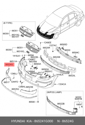 МОЛДИНГ БАМПЕРА 865241G000 HYUNDAI KIA