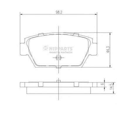 Mitsubishi Galant 90-92 колодки задние дисковые J3615000 H B JAKOPARTS NIPPARTS