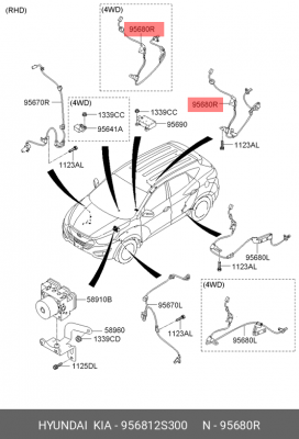 Датчик ABS 956812S300 HYUNDAI KIA