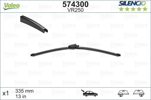 335мм Щетка заднего стеклоочистителя VAG Tiguan, Polo, Touareg 574300 VALEO PHC