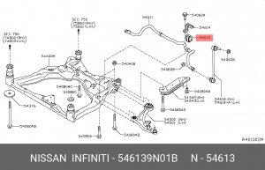 Infiniti QX60 втулка переднего стабилизатора 54613-9N01B NISSAN INFINITI