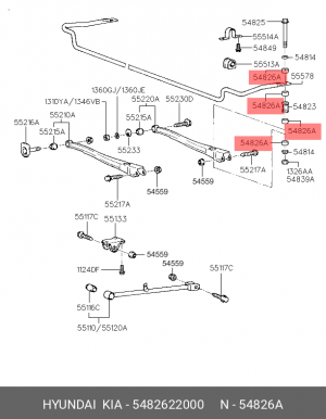 Hyundai Porter/Accent/Sonata перед/Nexia/Lanos/Espero втулка стойки стабилизатор 5482622000 HYUNDAI KIA