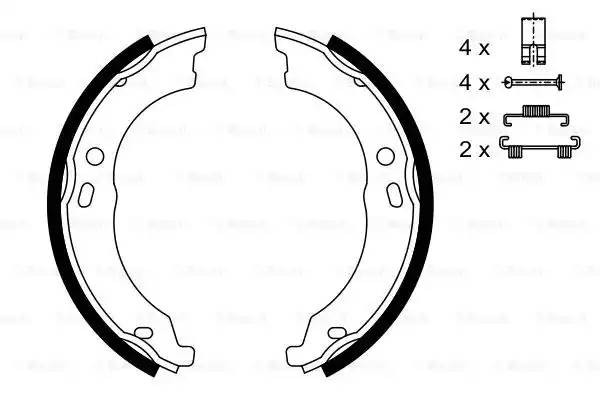 Peugeot Boxer колодки стояночного тормоза к-т 0 986 487 726 BOSCH