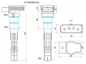 VAG AUDI A4/A6/A8 2.0-3.0 11/00-06 Катушка зажигания ST06C905115L SAT
