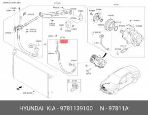 Заглушка системы кондиционера 9781139100 HYUNDAI KIA