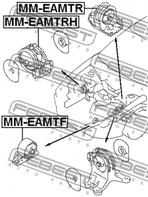 Mitsubishi Galant опора ДВС передняя нижняя MM-EAMTF FEBEST