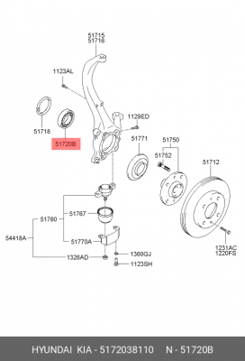Hyundai SonataEF/SantaFe00-/Tucson/NF/Sportage 04-/10-13/Optima 11-/YF/ix35 10-1 5172038110 HYUNDAI KIA