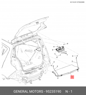 Chevrolet Spark M300 полка задняя 95235190 GENERAL MOTORS