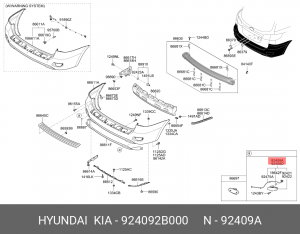 Hyundai Santa Fe 06 Фонарь ПТФ задний правый 924092B000 HYUNDAI KIA