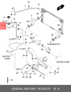 Chevrolet Lanos бачок расширительный 96182279 GENERAL MOTORS