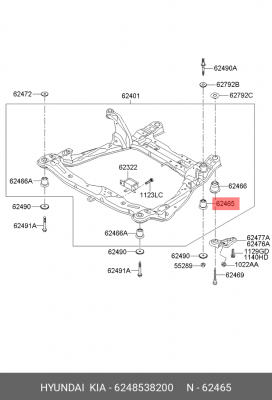 Hyundai Sonata EF Сайлентблок подрамника на "уши" 2шт/авто 6248538200 HYUNDAI KIA
