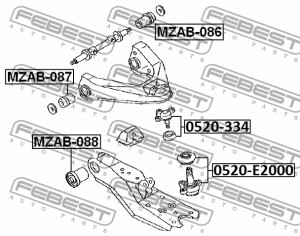 MAZDA E2000/E2200 сайлентблок переднего рычага задний MZAB-086 FEBEST