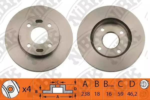 Диск тормозной передник Micra k11 RN1233 NIBK