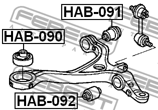 Honda Accord 02-08 с\блок переднего рычага передний HAB-090 FEBEST