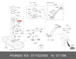 Hyundai Elantra 06\ceed Уплотнительное кольцо топл. фильтра 2 3111622950 HYUNDAI KIA