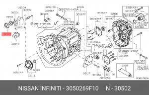 Nissan ПОДШИПНИК ВЫЖ-Й Y61 R50 R51M 30502-69F10 NISSAN INFINITI