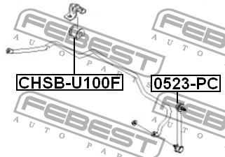 Chevrolet Rezzo  Втулка стабилизатора переднего CHSB-U100F FEBEST