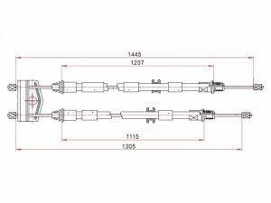 Трос ручного тормоза FORD FIESTA VI (CBK) 01-08/FUSION (CBK) 02-12/MAZDA 2 (DY)  ST520031 SAT