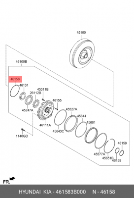 Уплотнительное кольцо масляного насоса 461583B000 HYUNDAI KIA