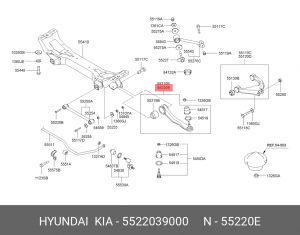 Hyundai Sonata Тагаз рычаг задний нижний поперечн. лев 5522039000 HYUNDAI KIA