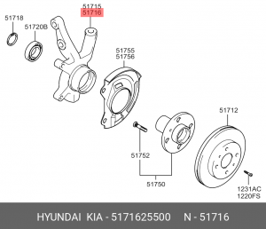 Hyundai Accent Кулак поворотный правый ABS 5171625500 HYUNDAI KIA