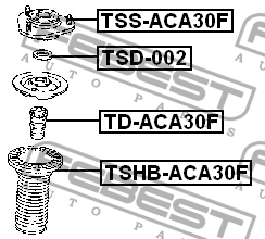 TOYOTA RAV4 05-, Corolla 150 06-  Пыльник переднего амортизатора TSHB-ACA30F FEBEST