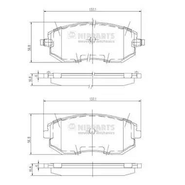 Subaru Forester SG, SJ колодки тормозные передние J3607015 H B JAKOPARTS NIPPARTS