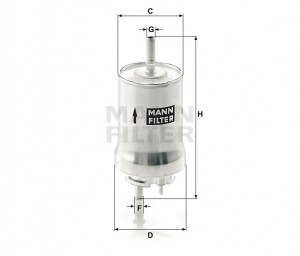 VAG POLO/GOLF/CADDY/FABIA/A2/A3 99- фильтр топливный WK59X MANN FILTER