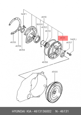 Hyundai сальник АКПП первичного вала 43x60x9   4АТ 4613136002 HYUNDAI KIA