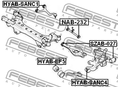 Hyundai NF сайлентблок зад поперечн. рычага нижн(под пружину) SZAB-027 FEBEST