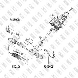 Renault Megane III, Fluence Наконечник рулевой левый FS0500L FIXAR
