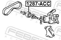 Kia Optima Ролик натяжителя ремня кондиционера 1287-ACC FEBEST