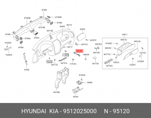 Hyundai Accent 99- прикуриватель гнездо 9512025000 HYUNDAI KIA
