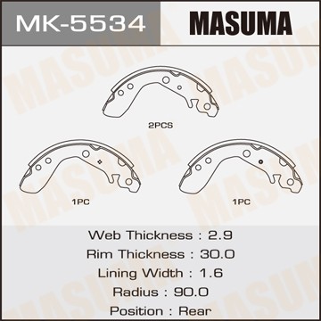 Honda Fit колодки задние MK5534 MASUMA