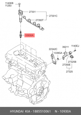 Свеча зажигания 1885510061 HYUNDAI KIA
